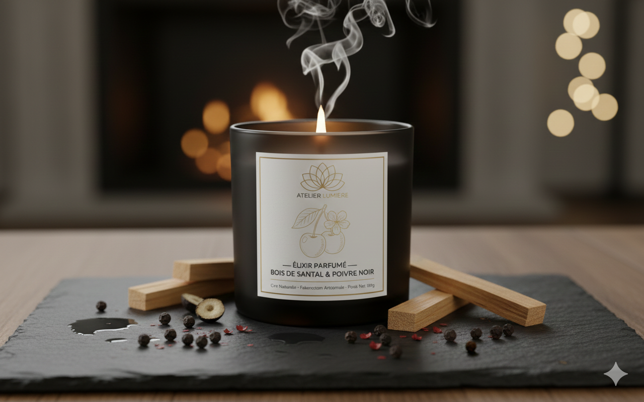 Bougie parfumée Bois de Santal & Poivre Noir